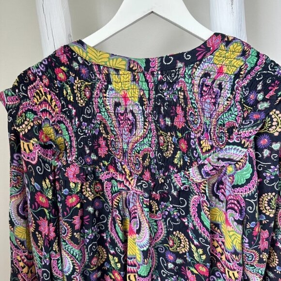 Anthropologie Vibrant Paisley Cover Up Tunic Top Size Medium - Picture 5 of 13